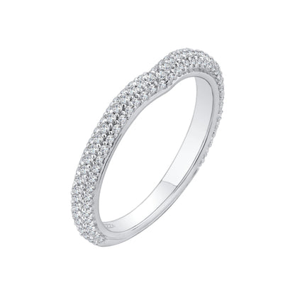 14K White Gold Round Diamond Wedding Band