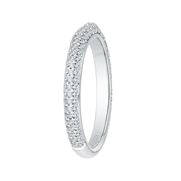 14K White Gold Round Diamond Wedding Band