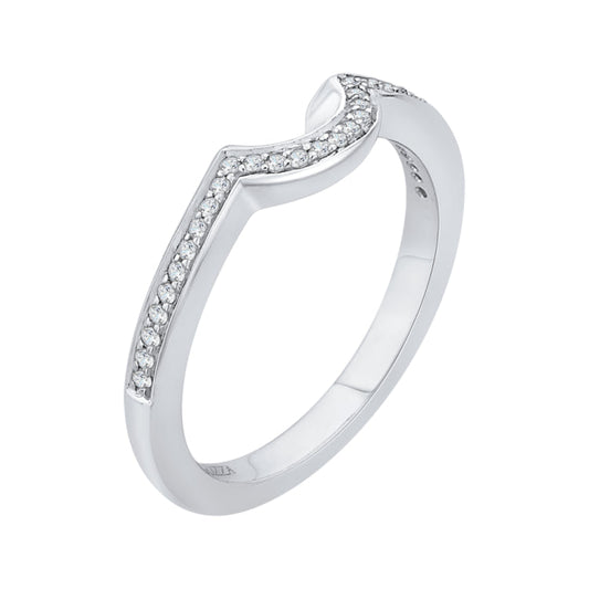 14K White Gold Round Diamond Wedding Band