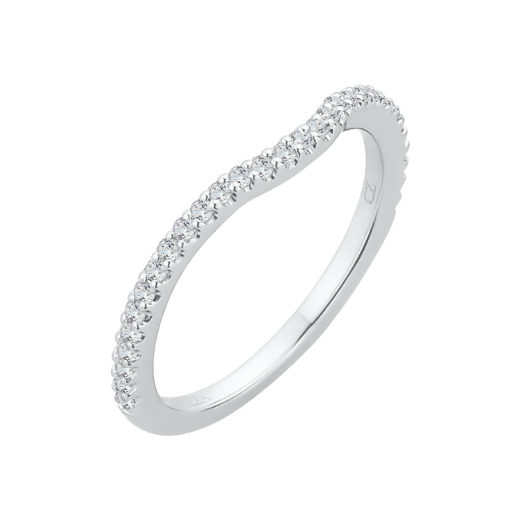 14K White Gold Round Diamond Wedding Band