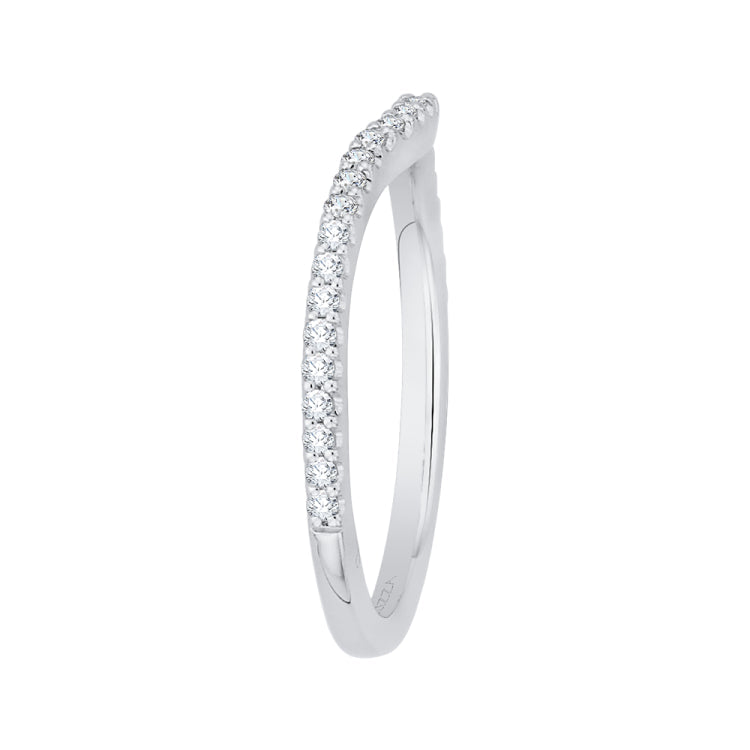 14K White Gold Round Diamond Wedding Band