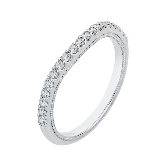 14K White Gold Round Diamond Wedding Band