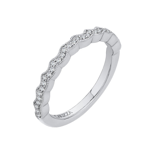 14K White Gold Round Diamond Wedding Band