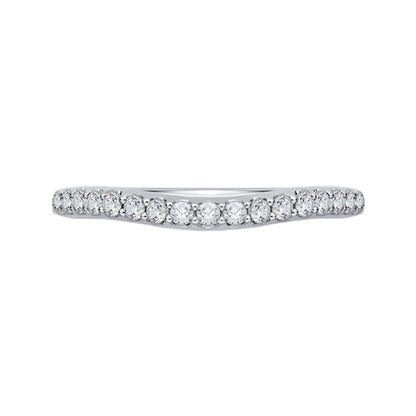 14K White Gold Round Diamond Half-Eternity Wedding Band