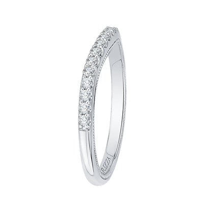 14K White Gold Round Diamond Half-Eternity Wedding Band