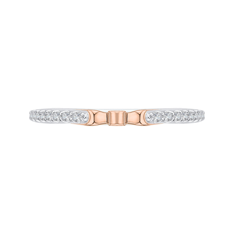 14K Two-Tone Gold Round Diamond Wedding Band