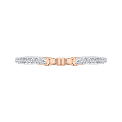 14K Two-Tone Gold Round Diamond Wedding Band