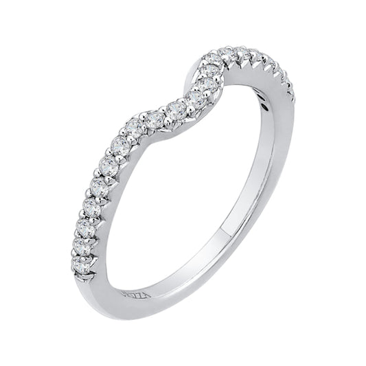 14K White Gold Round Diamond Half-Eternity Wedding Band