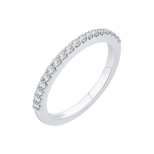 14K White Gold Round Diamond Half-Eternity Wedding Band