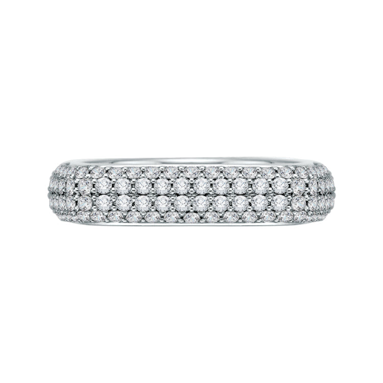 18K White Gold Round Diamond Fashion Band