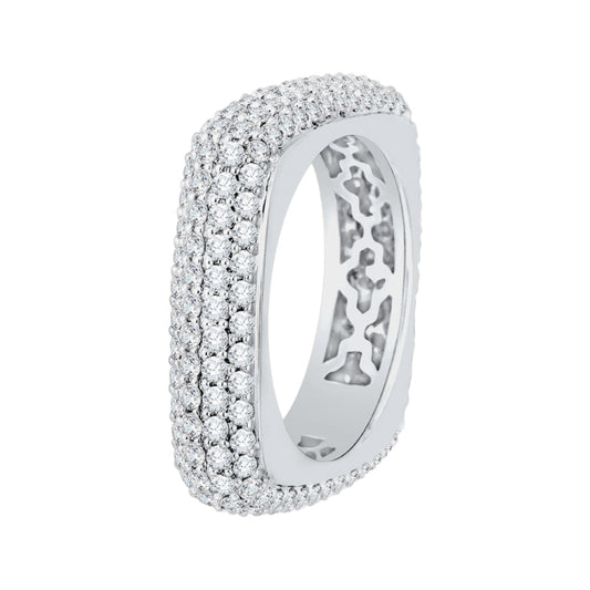 18K White Gold Round Diamond Fashion Band