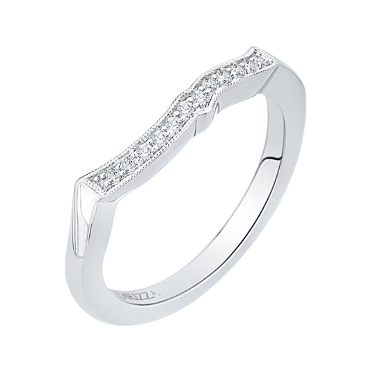 Round Diamond Wedding Band In 14K White Gold