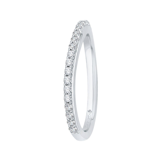 Round Diamond Wedding Band In 18K White Gold