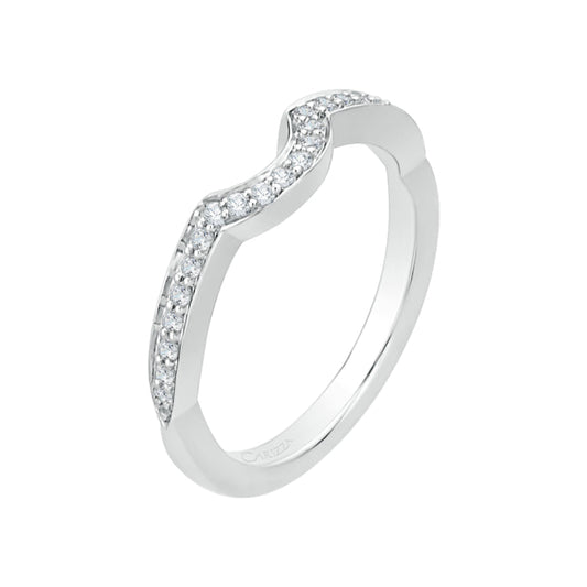 14K White Gold Round Diamond Wedding Band