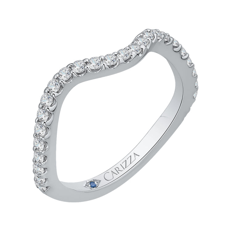 Round Diamond Wedding Band In 14K White Gold