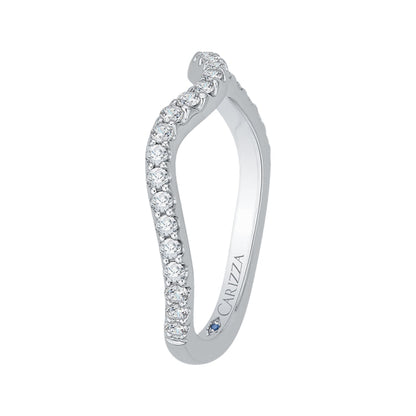 Round Diamond Wedding Band In 14K White Gold