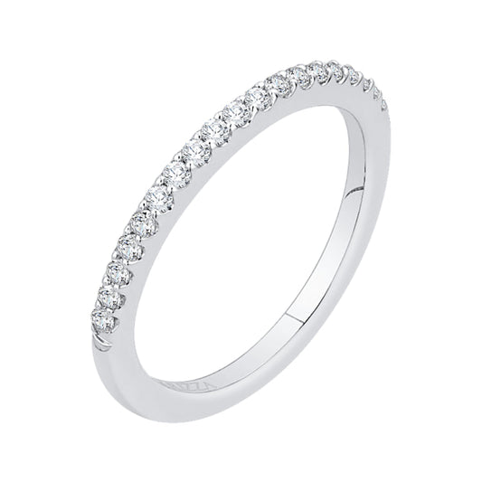 Round Diamond Wedding Band In 14K White Gold