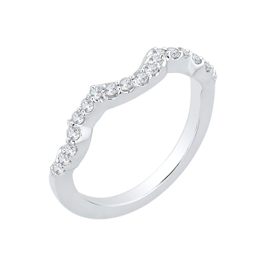 Round Diamond Wedding Band In 14K White Gold