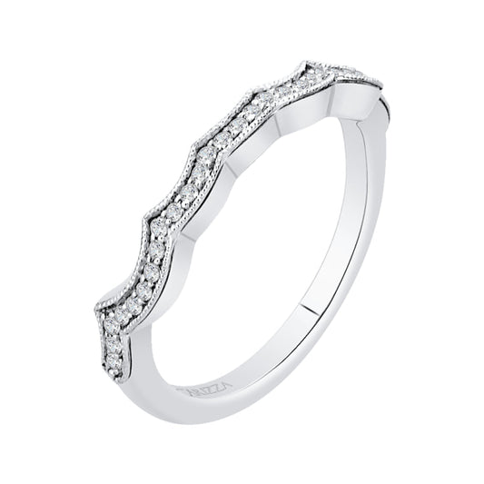 14K White Gold Round Diamond Half-Eternity Wedding Band