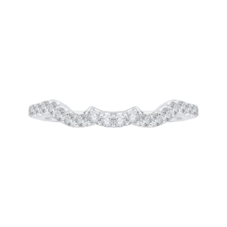 14K White Gold Round Diamond Half-Eternity Wedding Band