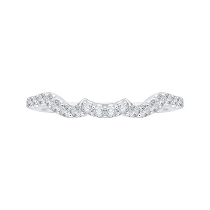 14K White Gold Round Diamond Half-Eternity Wedding Band