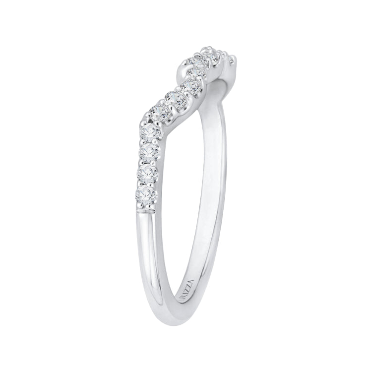 14K White Gold Round Diamond Half-Eternity Wedding Band