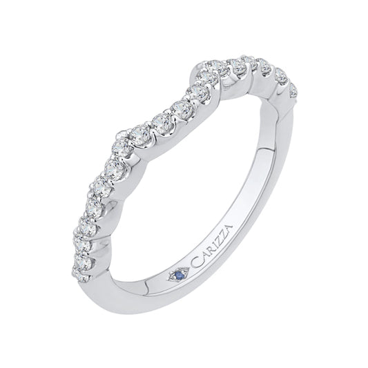 Round Diamond Half-Eternity Wedding Band In 14K White Gold