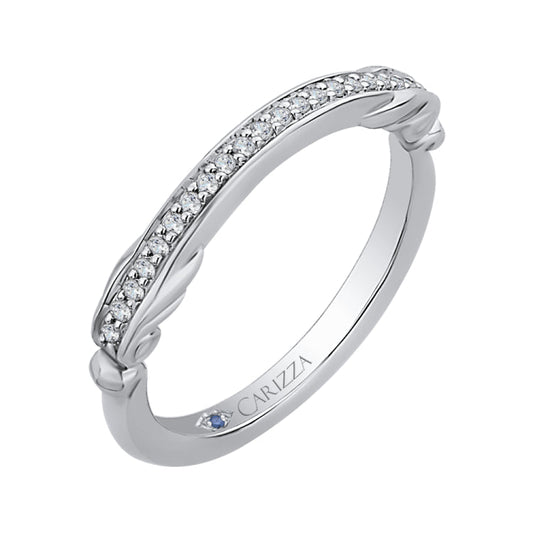 14K White Gold Round Diamond Wedding Band