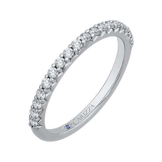 14K White Gold Round Diamond Wedding Band