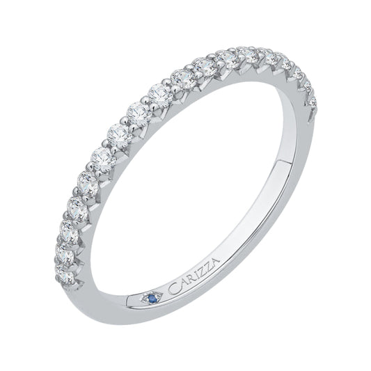 14K White Gold Round Diamond Wedding Band