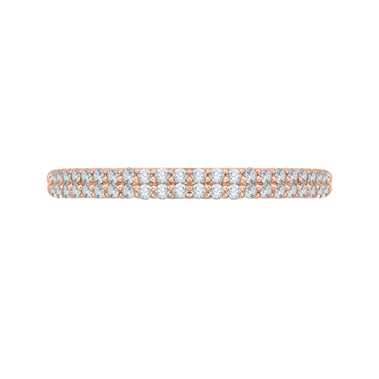 14K Rose Gold Round Diamond Wedding Band