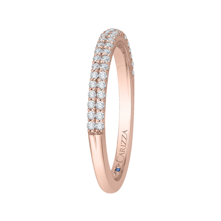 14K Rose Gold Round Diamond Wedding Band