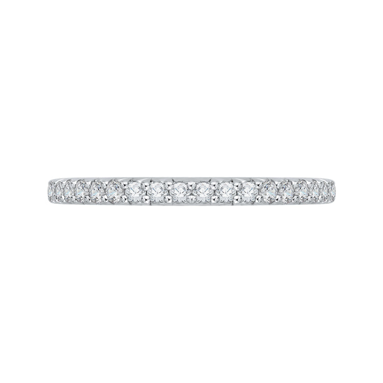 14K White Gold Round Diamond Wedding Band