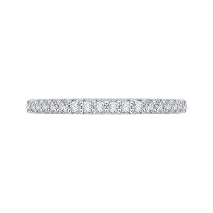 14K White Gold Round Diamond Wedding Band