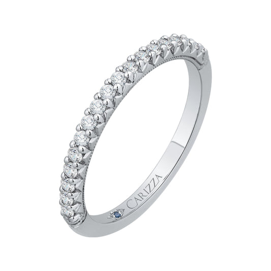 14K White Gold Round Diamond Wedding Band