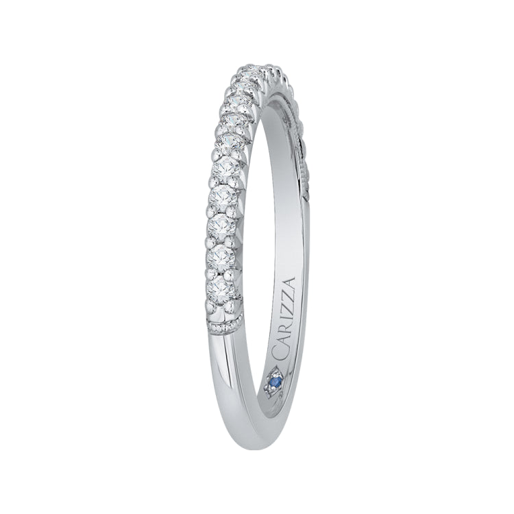 14K White Gold Round Diamond Wedding Band