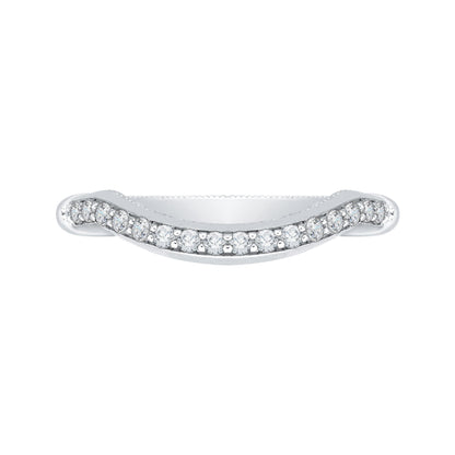 14K White Gold Round Diamond Wedding Band