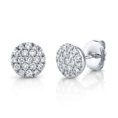 0.48CT DIAMOND PAVE CIRCLE STUD EARRING