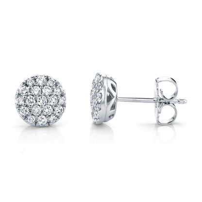 0.48CT DIAMOND PAVE CIRCLE STUD EARRING