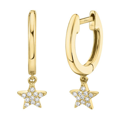 0.04CT DIAMOND STAR HUGGIE EARRING