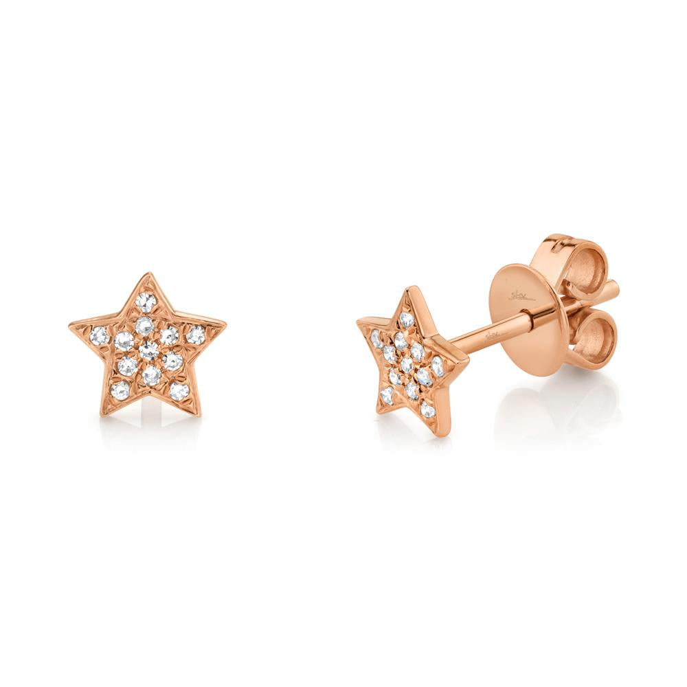 0.07 Ct. Diamond Pave Mini Star Stud Earring