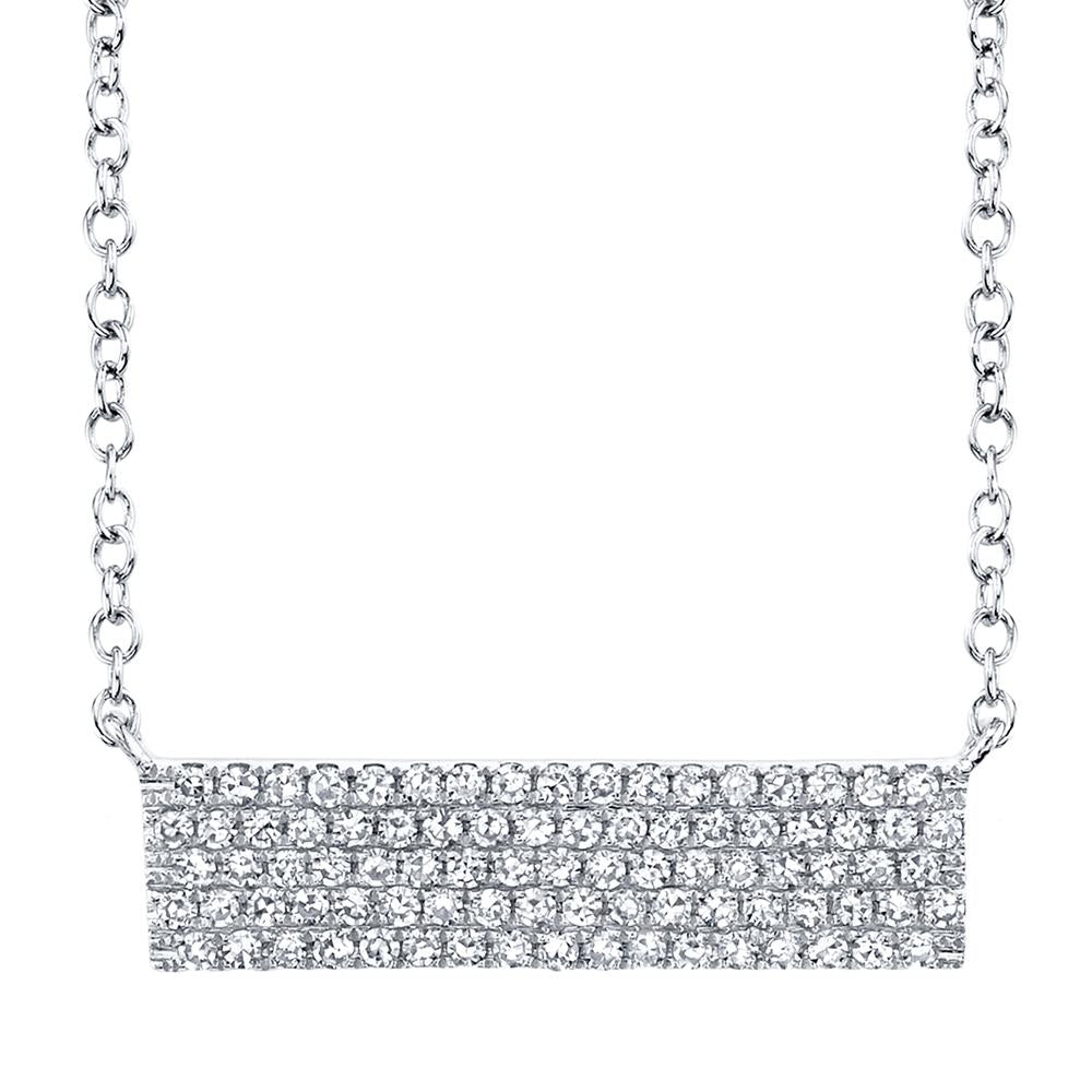 0.25CT DIAMOND PAVE BAR PENDANT NECKLACE