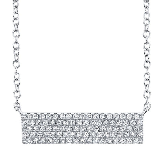 0.25CT DIAMOND PAVE BAR PENDANT NECKLACE