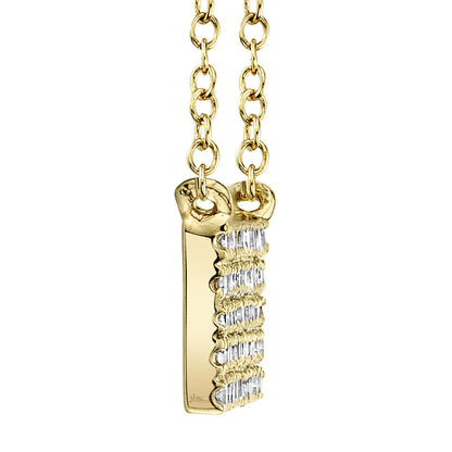 0.25CT DIAMOND PAVE BAR PENDANT NECKLACE