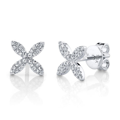 0.16CT DIAMOND FLOWER STUD EARRING