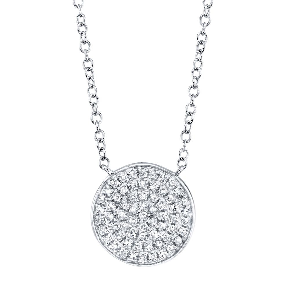 Emmie 0.15 Ct. Diamond Pave Disc Circle Pendant Necklace