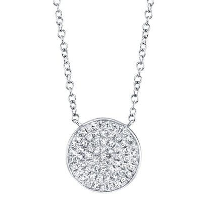 Emmie 0.15 Ct. Diamond Pave Disc Circle Pendant Necklace