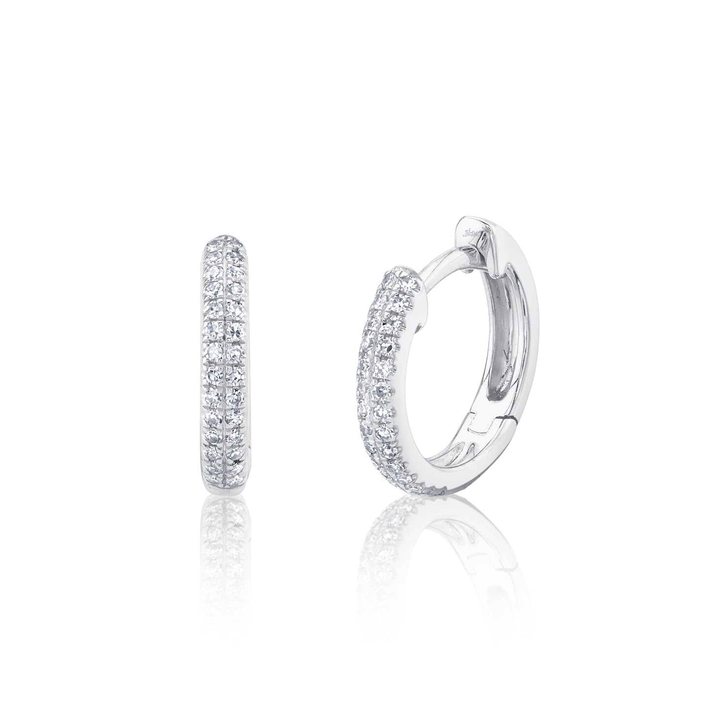 0.12CT DIAMOND PAVE HUGGIE EARRING