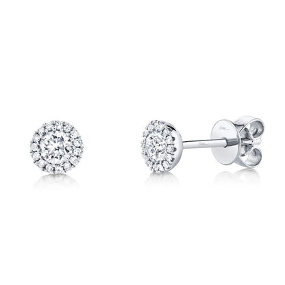 0.40CT-CTR(ROUND) 0.08CT-SIDE DIAMOND STUD EARRING