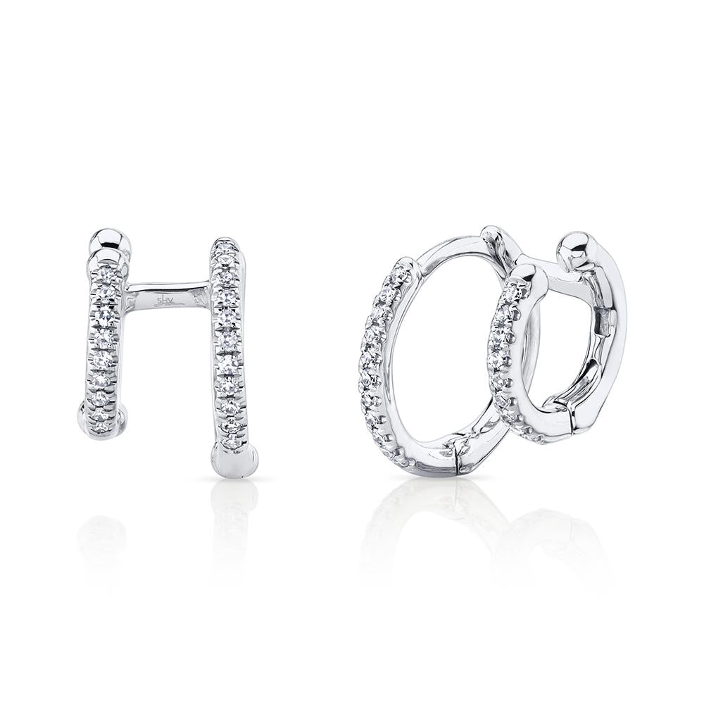 0.12CT DIAMOND DOUBLE HUGGIE EARRING